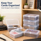 Gansita 4Pcs Clear Playing Deck Card Storage Box Plastic Card Boxes Playing Card Boxs High Capacity Playing Card Case 4.3 x 2.95 x 2.17 Inch Organizer