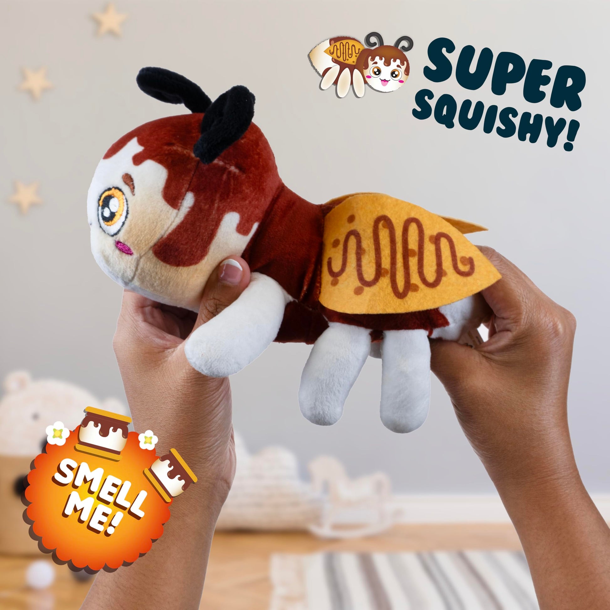 Snuggle Bugs (Firefly) - S’Mores Scented Plush Toy - Cute Firefly Stuffed Animal for Kids, Aromatherapy Gift, Soft Collectible Plush Bug, Cozy Stress