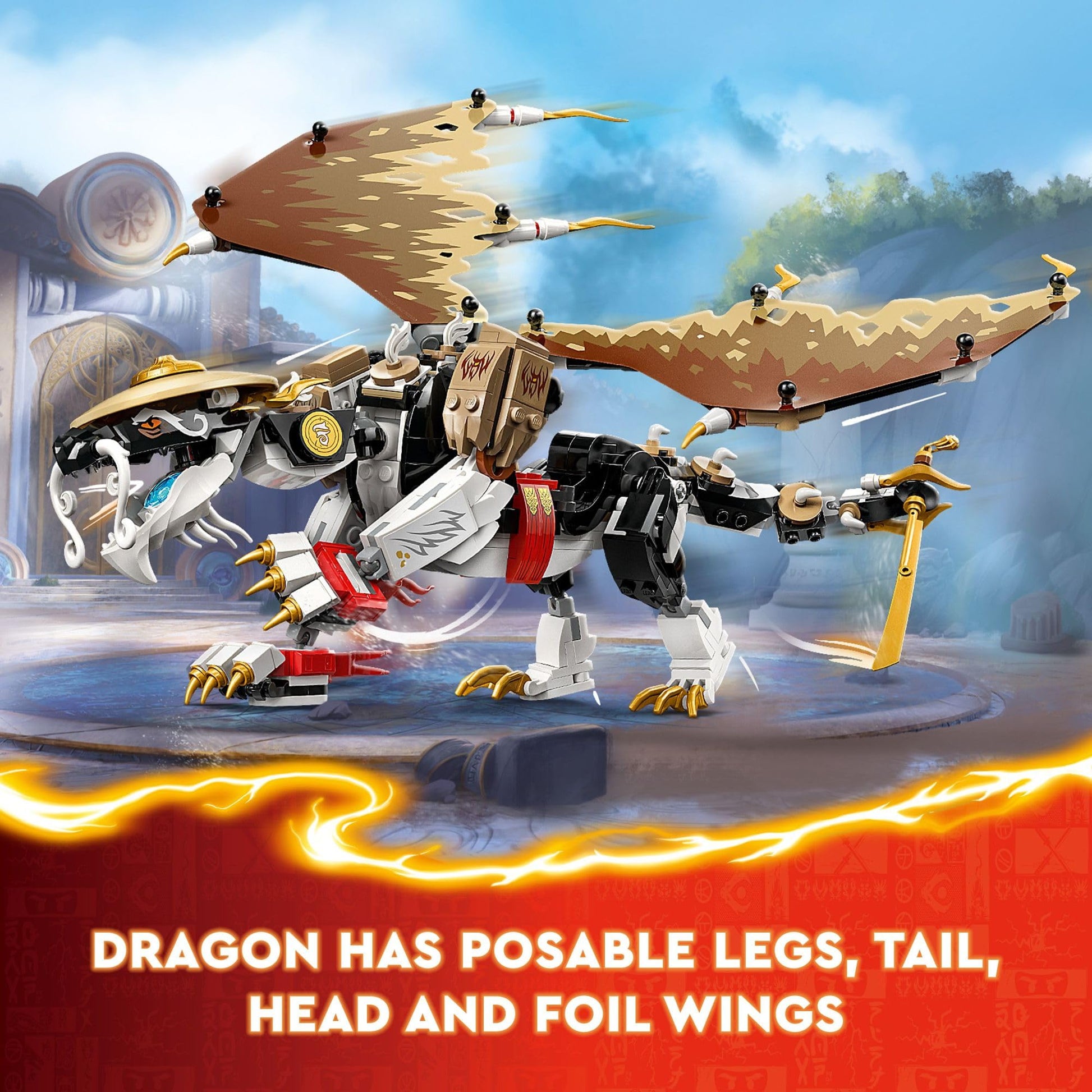 LEGO NINJAGO Egalt The Master Dragon Action Figure, Hero Toy Battle Set with 5 Ninja Minifigures for Group or Independent Play, Dragon Toy Gift Idea