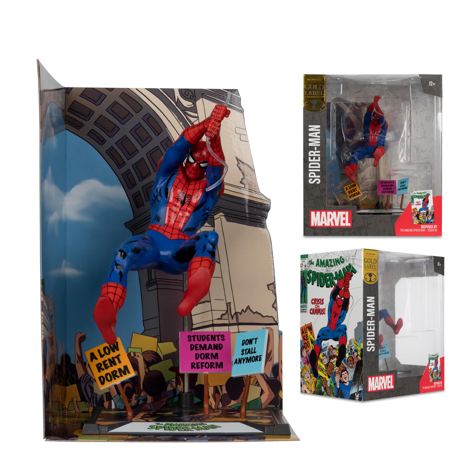 Marvel Collectible 7 Inch Statue Figure 1/10 Scale Posed Scene - Amazing Spider-Man #68 Gold Label