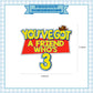 You've Got A Friend Who's 3 Birthday Cake Topper - Glitter Cartoon Story Friend Party Decorations For 3 Years Old Birthday Party Cake Décor