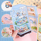 ZSYTZL 4 Sheets 3D DIY Stickers Scene, Cute Miniature Scene Sticker Waterproof Quiet Book with Tweezers Four Seasons Flowers Decorating Phones