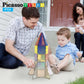 PicassoTiles UV Activated Color Changing Rocket Set Magnet Construction Toy Kit Engineering STEM Learning Playset Child Brain Development Stacking