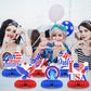9 Pieces 4th of July Honeycomb Centerpieces - Red Blue Patriotic Independence Day Table Decorations for USA Party, Memorial Day, Veterans Day, July