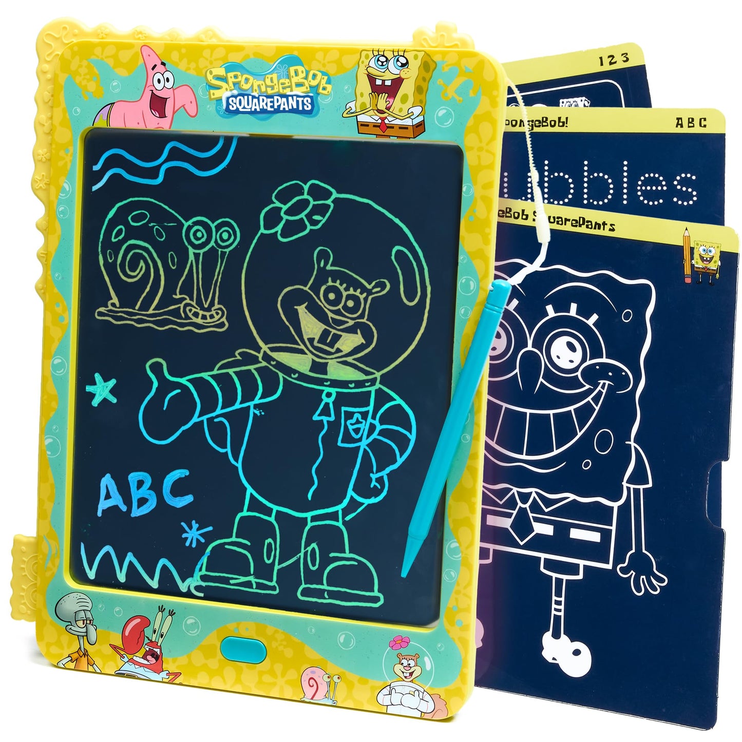 Spongebob Squarepants LCD Doodle Writing Tablet Toy - Travel Essential for Kids - Birthday Gift for Boys & Girls - STEM Drawing & Educational Learning