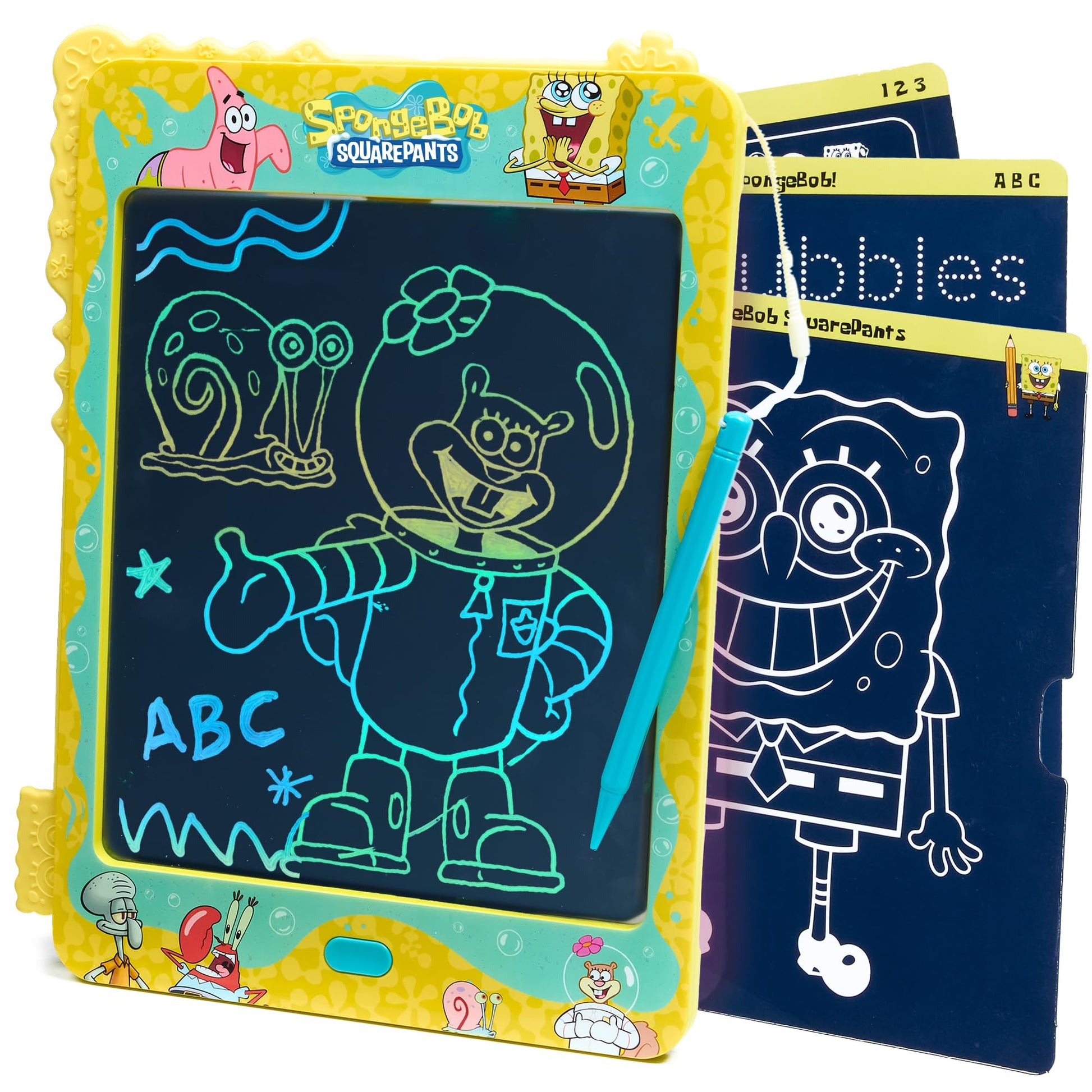 Spongebob Squarepants LCD Doodle Writing Tablet Toy - Travel Essential for Kids - Birthday Gift for Boys & Girls - STEM Drawing & Educational Learning