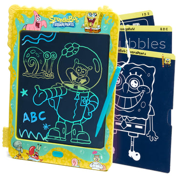 Spongebob Squarepants LCD Doodle Writing Tablet Toy - Travel Essential for Kids - Birthday Gift for Boys & Girls - STEM Drawing & Educational Learning