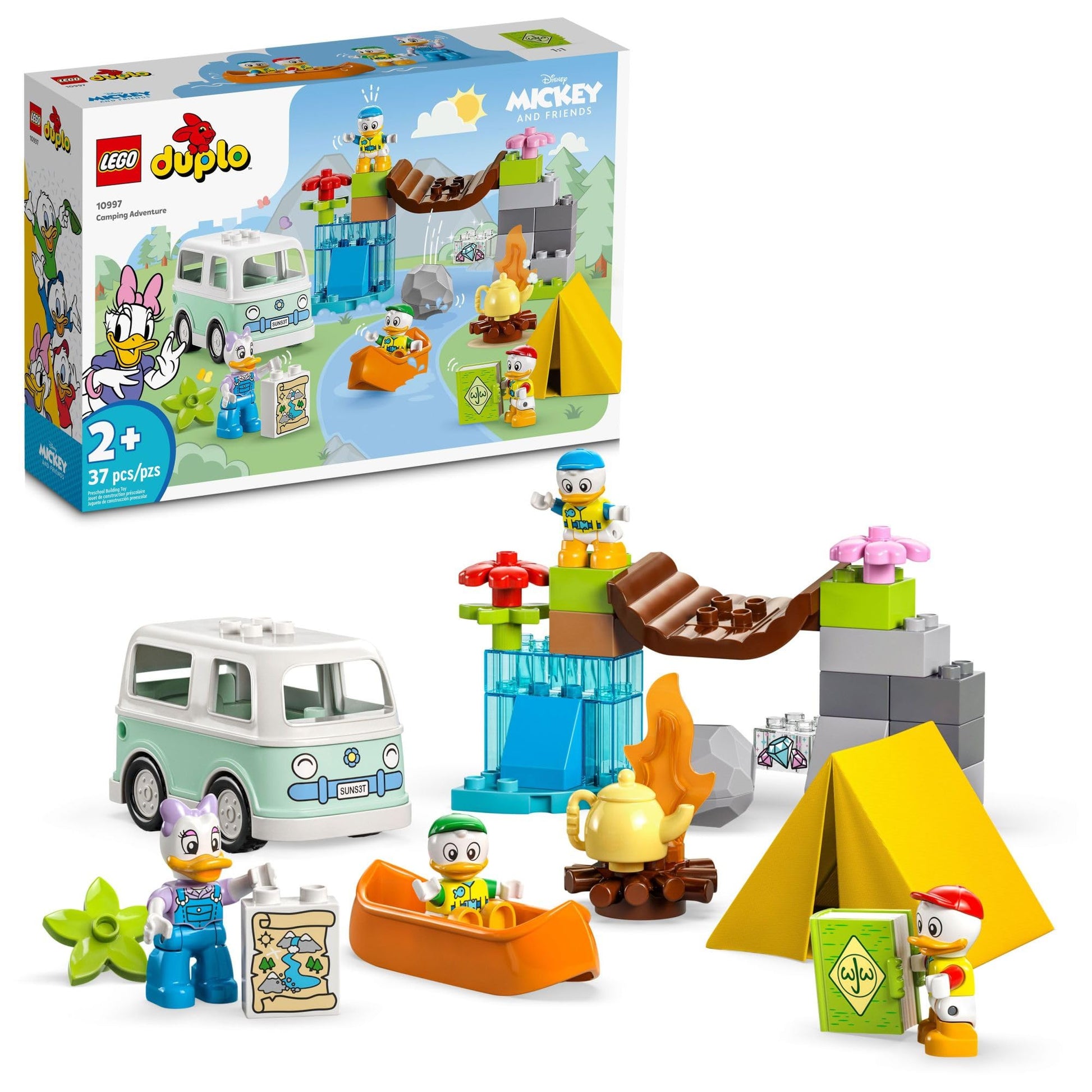 LEGO DUPLO Disney Mickey and Friends Camping Adventure 10997 Toddler Building Toy Set, Features 4 DUPLO Toy Figures: Daisy Duck, Huey, Dewey and Louie