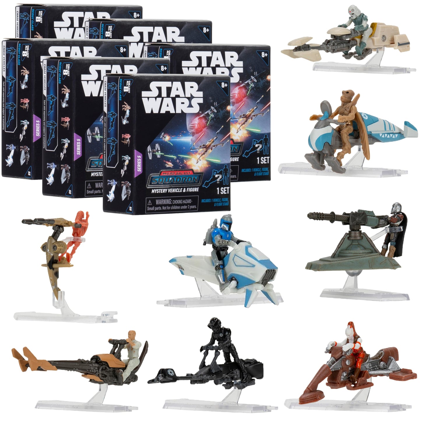 Star Wars Micro Galaxy Squadron Series 5 (6 Pack) Mystery Blind Box - Get Six 2.5" Vehicle or 1" Mini Figure - Officially Licensed - Authentic