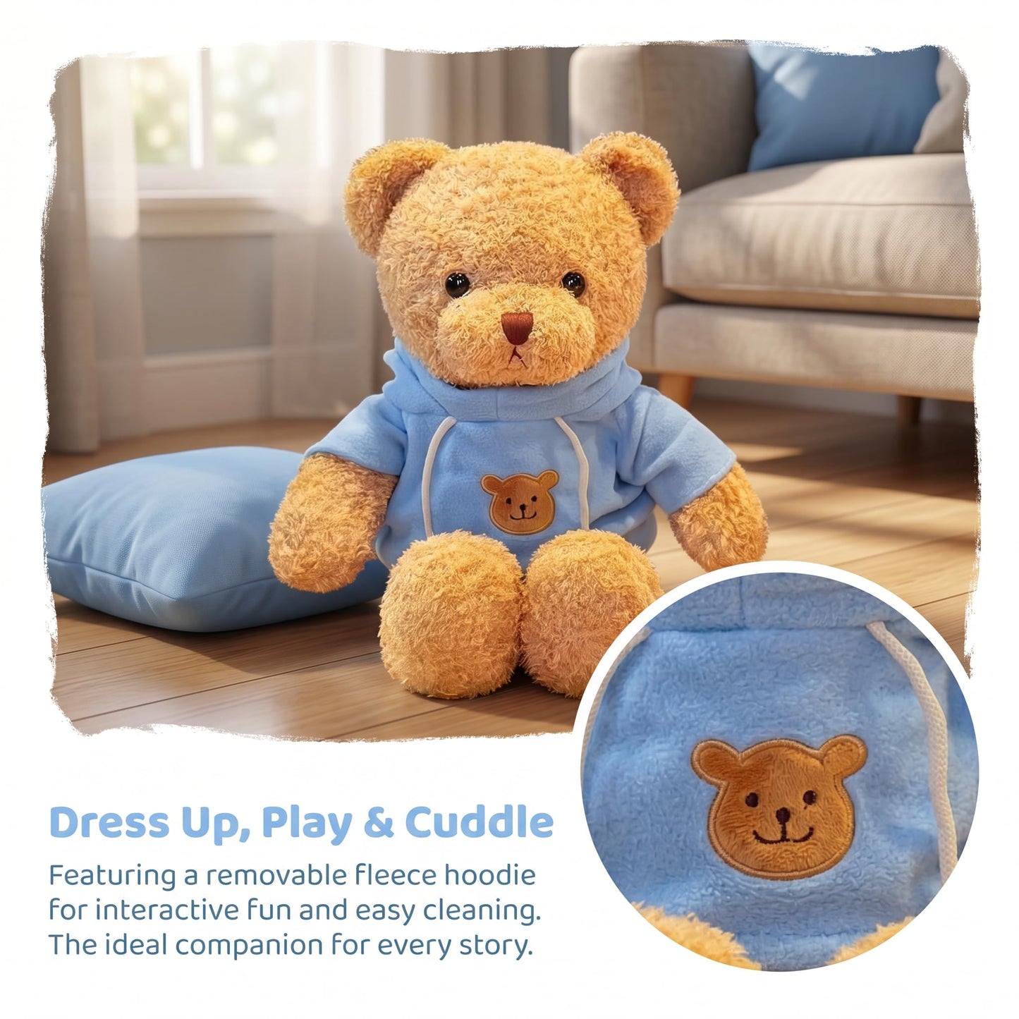 Sibupue Teddy Bear Stuffed Animals Soft Plush Cute Teddy Bear Doll for Boys Girls 15 in (taidi Xiong lanse 40cm)