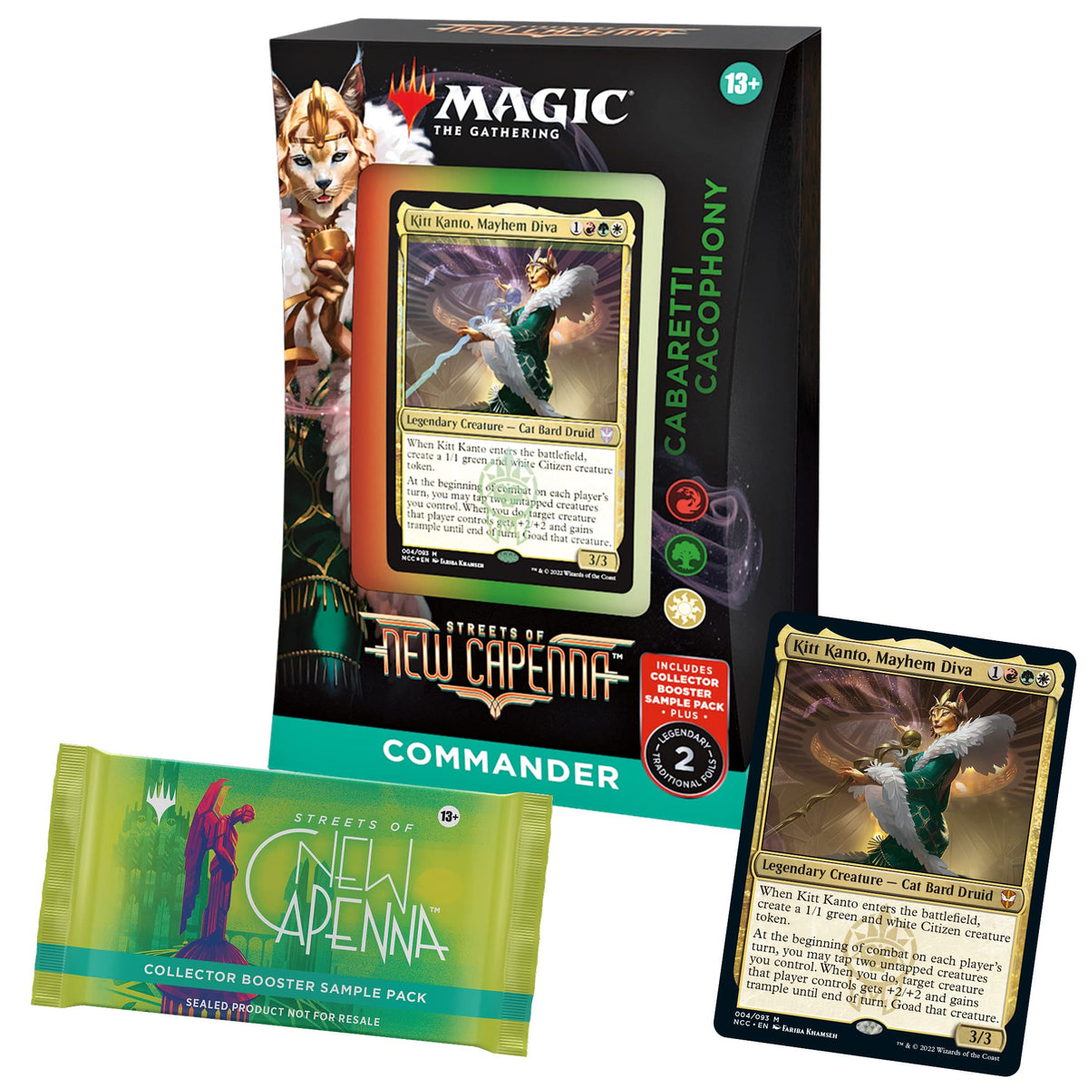 Magic: The Gathering Streets of New Capenna Commander Deck - Cabaretti Cacophony + Collector Booster Sample Pack