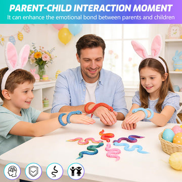 6PCS 3D Printed Snake Toys, 3D Printed Animals Fidget Toys for Kids Teens Boys Girls, Flexible Articulated Snake Squeeze Toys, Stress Relief Sensory