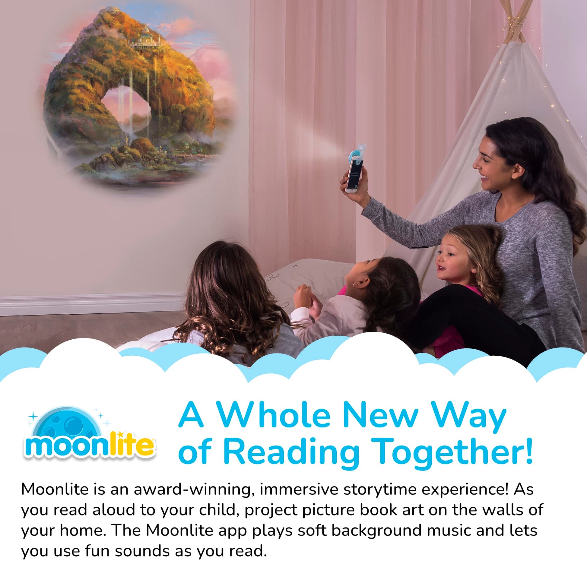 Moonlite Storytime - Disney's Raya Storytime Disc - A Magical Way to Read Together - Projector Sold Separately - Digital Story w/ Sound FX - Learning