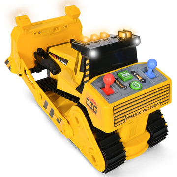 Maxx Action 16" Dozer with Joystick Controls, Lights, Construction Sounds, Motorized Movement, and Real Working Bucket - Large Construction Vehicle