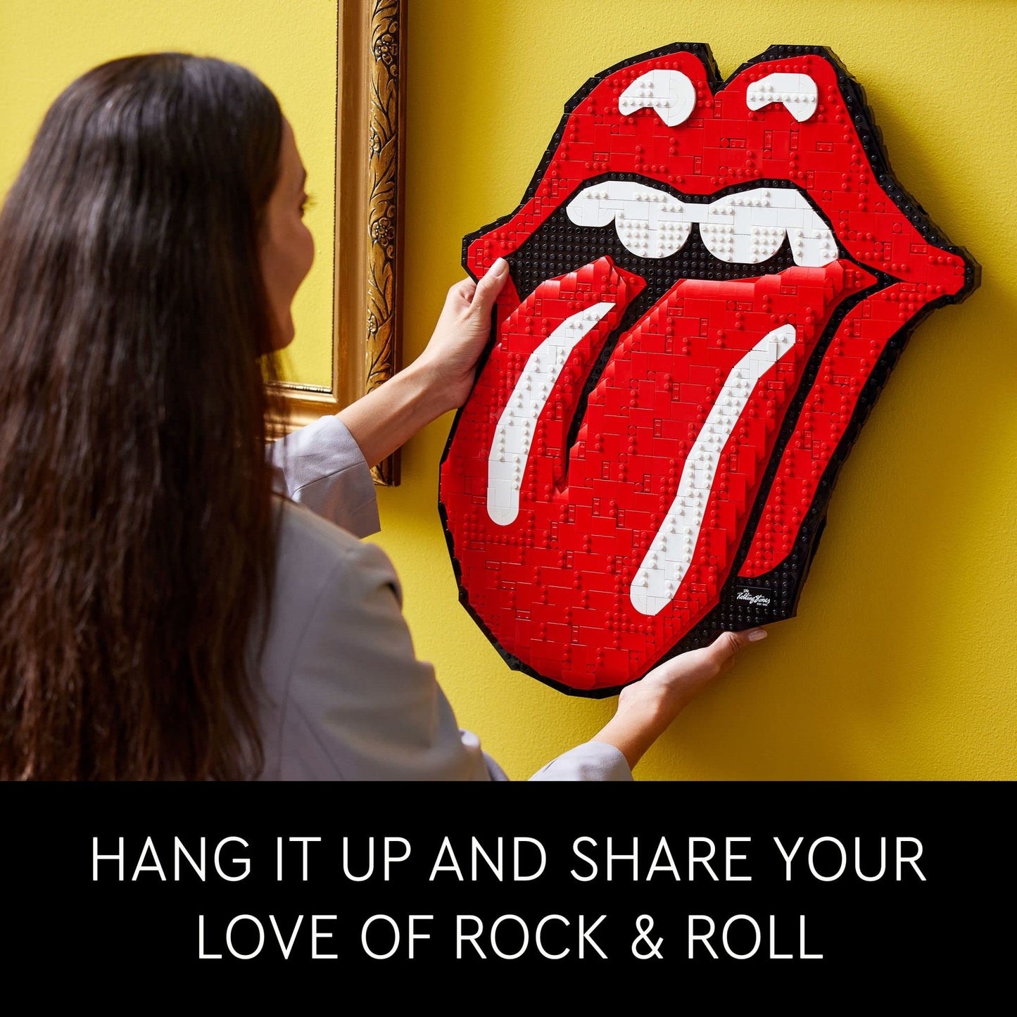 LEGO Art The Rolling Stones 31206 Logo Wall Décor Building Set for Adults, Men, Women, Husband, Wife, Music Lovers, DIY Home or Office 3D Decoration,