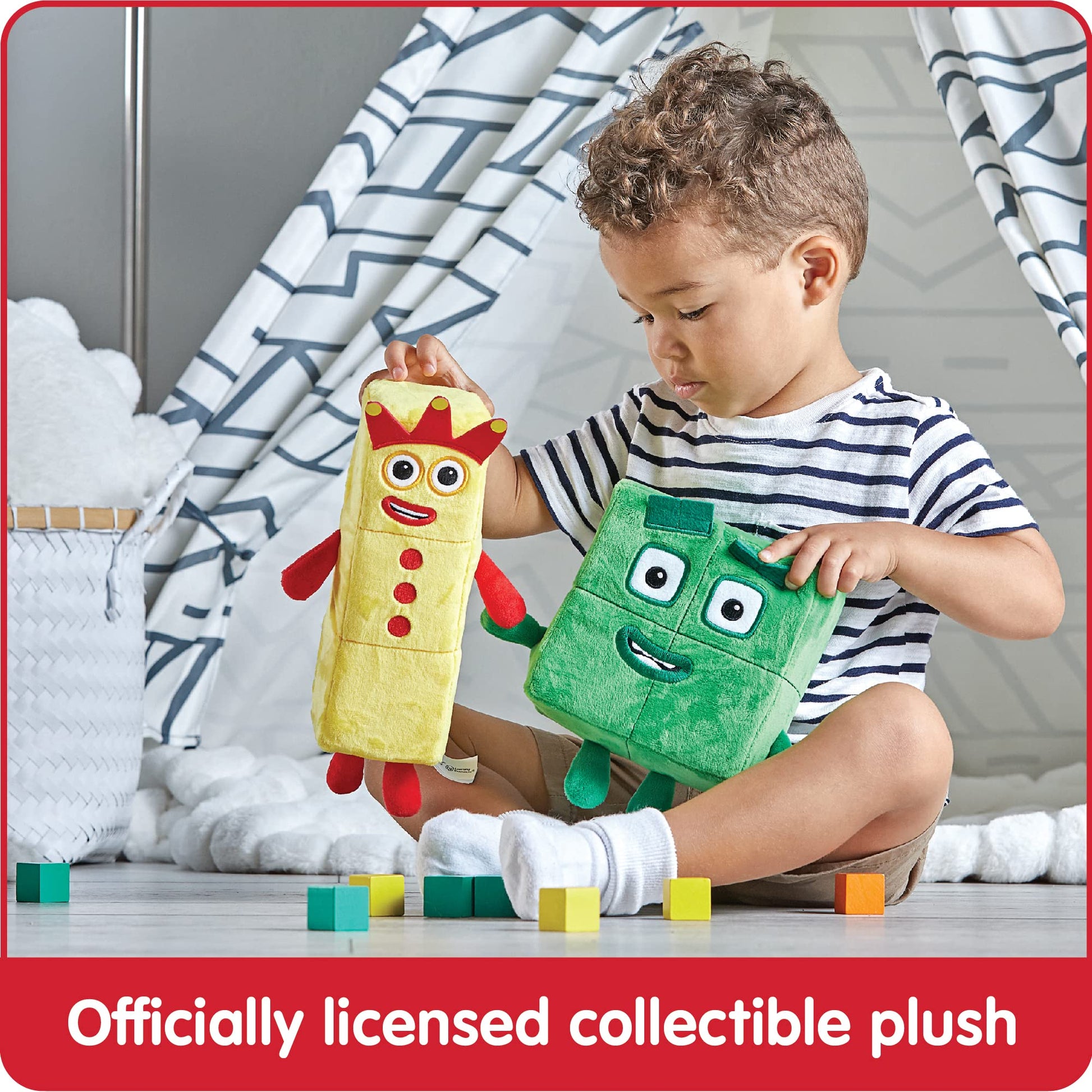 hand2mind Numberblocks Three & Four Playful Pals, Plush Figure Toys, Numbers for Toddlers, Preschool Math Learning Toys, Stuffed Animal Plushies