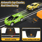 Slot-Car-Race-Track-Sets for Boys Kids, Battery or Electric Race Car Track with 4 High-Speed Slot Cars, Dual Racing Game 2 Hand Controllers Circular