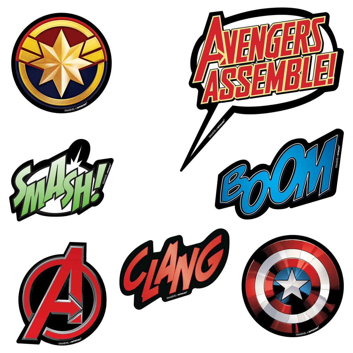 amscan Marvel Avengers™ Powers Unite Vinyl Decorations - 8.75" x 9.5" | Assorted Design | Set of 2