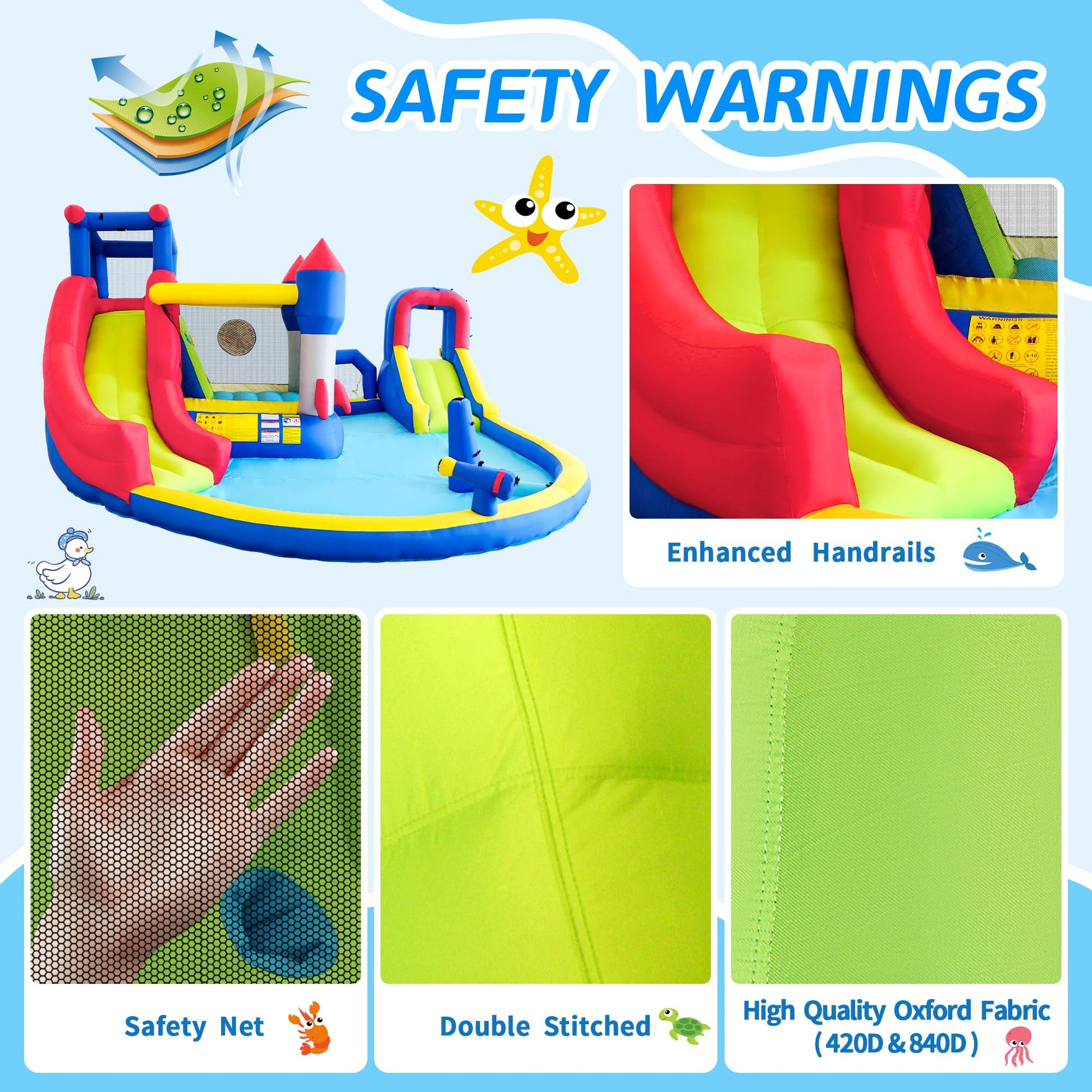 Bestsun Inflatable Bounce House Water Slide for Kids