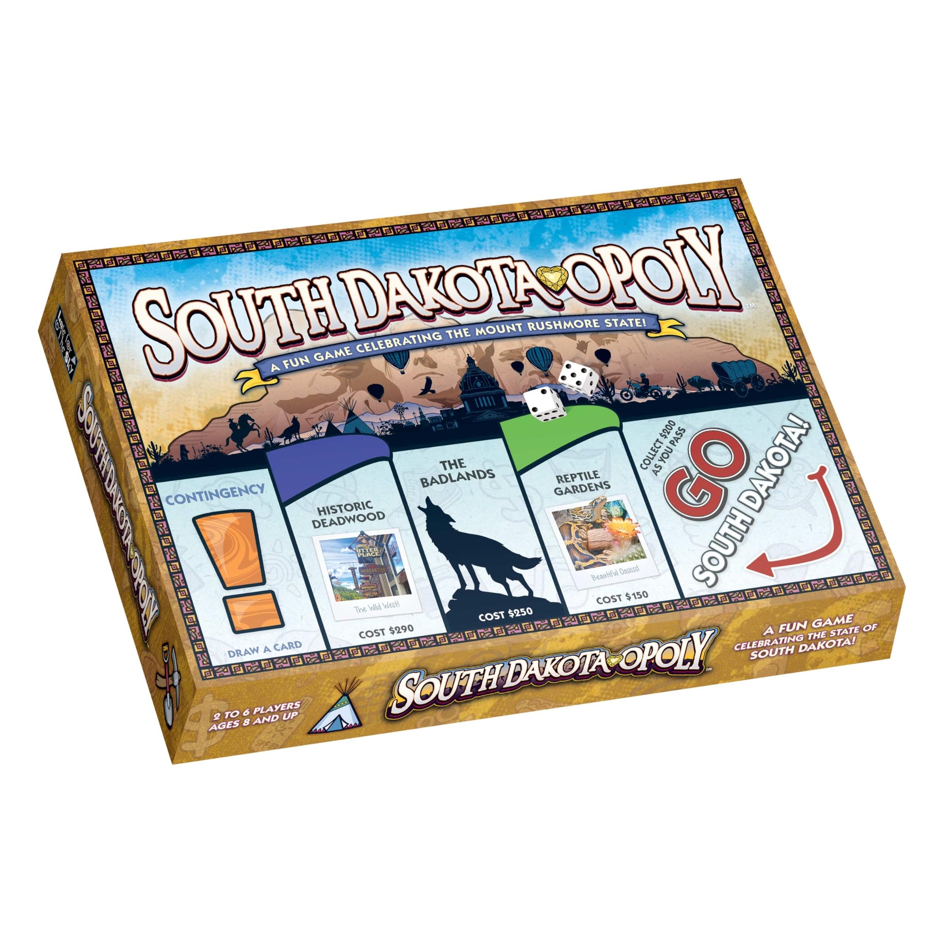 Late for the Sky South Dakota-Opoly Board Game | Mount Rushmore State Family Strategy Game | 2-6 Players Ages 8+ | Tokens & Fast Play