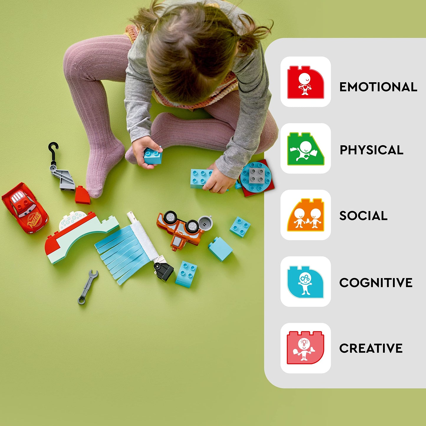 LEGO DUPLO Disney and Pixar's Cars Lightning McQueen & Mater's Car Wash Fun 10996, Buildable Toy for 2 Year Old Toddlers, Boys & Girls, Birthday Gift