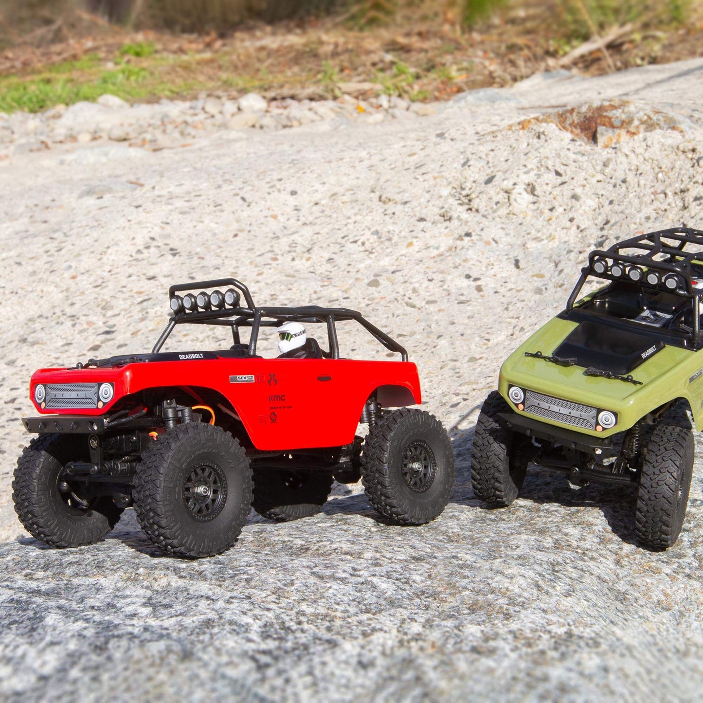 Axial SCX24 1/24 Deadbolt RC Crawler 4WD Truck 8" RTR with LED Lights, 3-Ch 2.4GHz Transmitter, Battery, and USB Charger: (Red) AXI90081T1