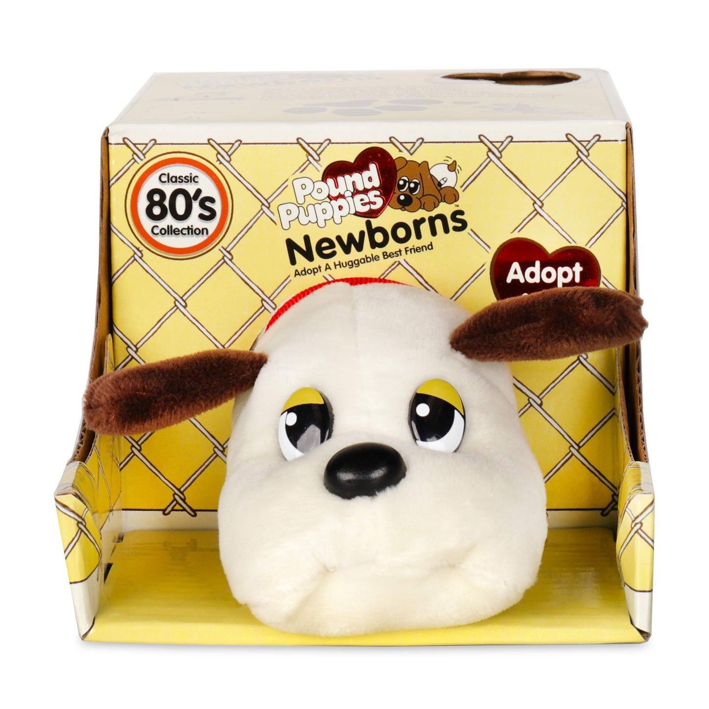 Basic Fun Pound Puppies Newborns - Classic Stuffed Animal Plush Toy - 8" - Cream with Brown Spots - Great Gift for Boys & Girls