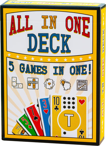 All in One Deck - Hundreds of Games in One Deck of Cards with Free Card Game eBook. Waterproof White PVC Plastic Playing Cards with Dominoes, Letter