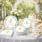First Communion Decorations,Paper Plates and Napkins Set(Serves 25),Blue First Communion Decorations Mi Primera Comunion Party Decorations Included