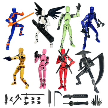 Pthjswj T13 Action Figure Set, 8PCS Already Assembled, Movable Multi-Joints