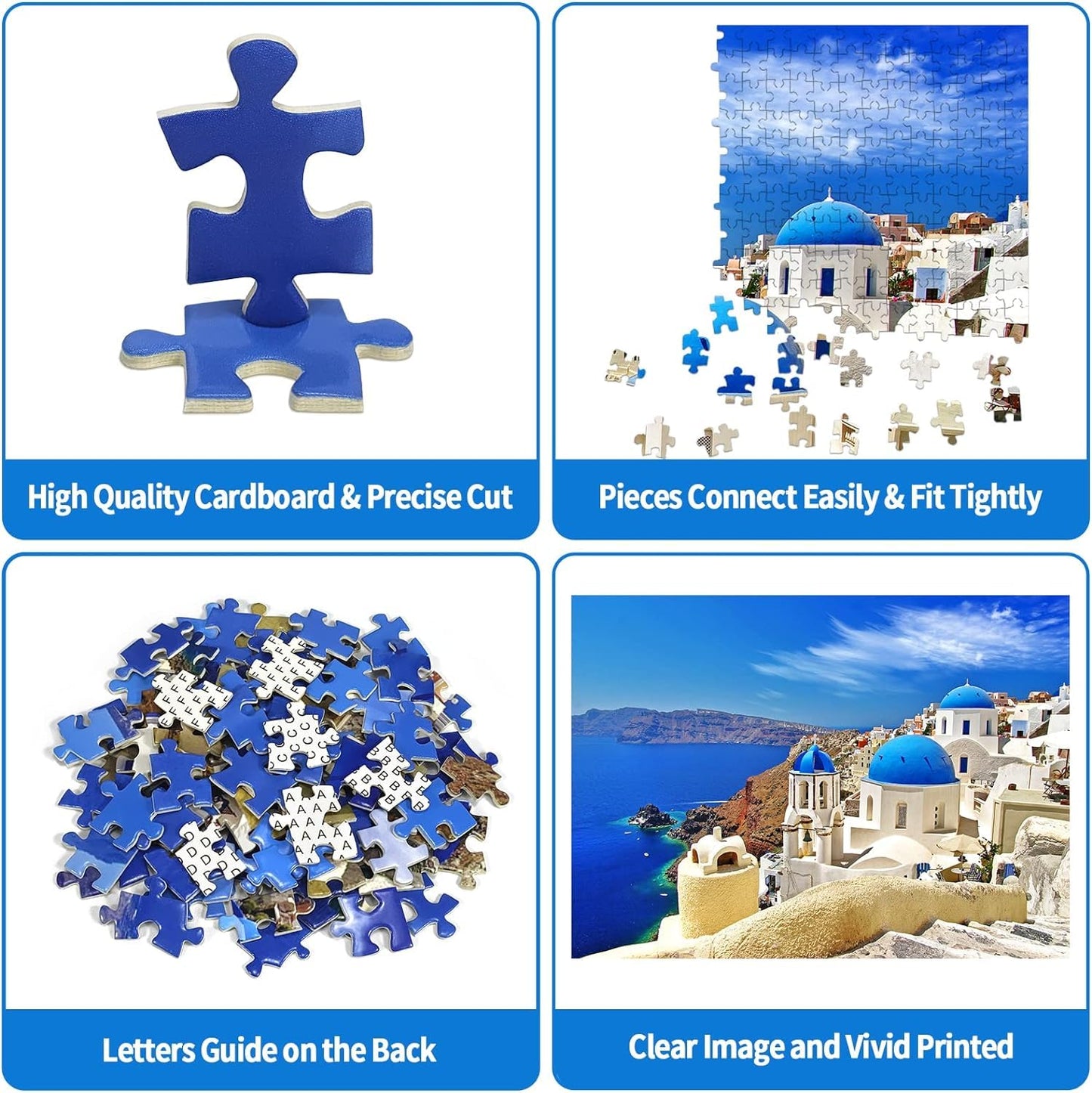 Puzzles for Adults 1000 Pieces Jigsaw Puzzles for Kids Challenging Game Toys Puzzle for Parents, Friends, Lovers and Children, Aegean Sea 27" x 20"