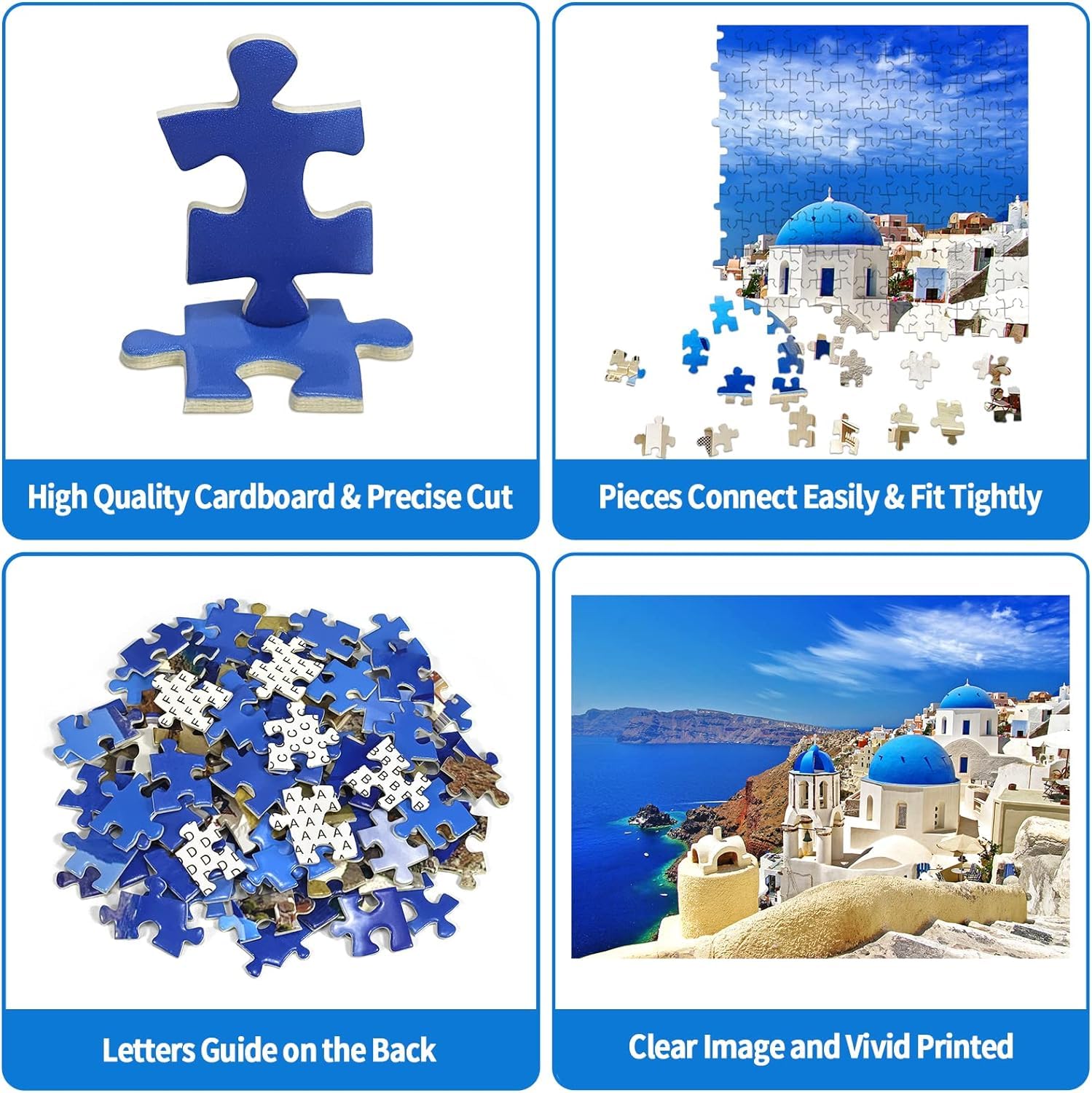 Puzzles for Adults 1000 Pieces Jigsaw Puzzles for Kids Challenging Game Toys Puzzle for Parents, Friends, Lovers and Children, Aegean Sea 27" x 20"