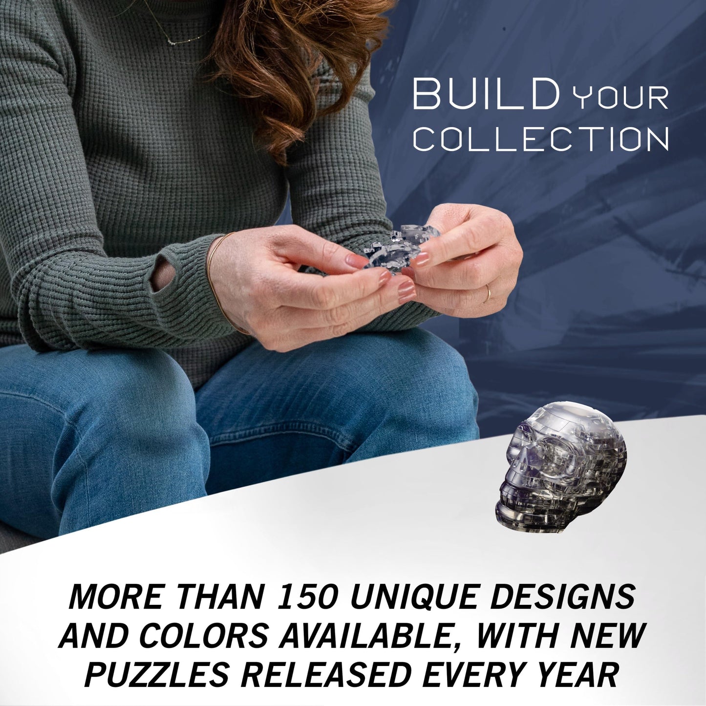 BePuzzled | Skull Original 3D Crystal Puzzle, Ages 12 and Up