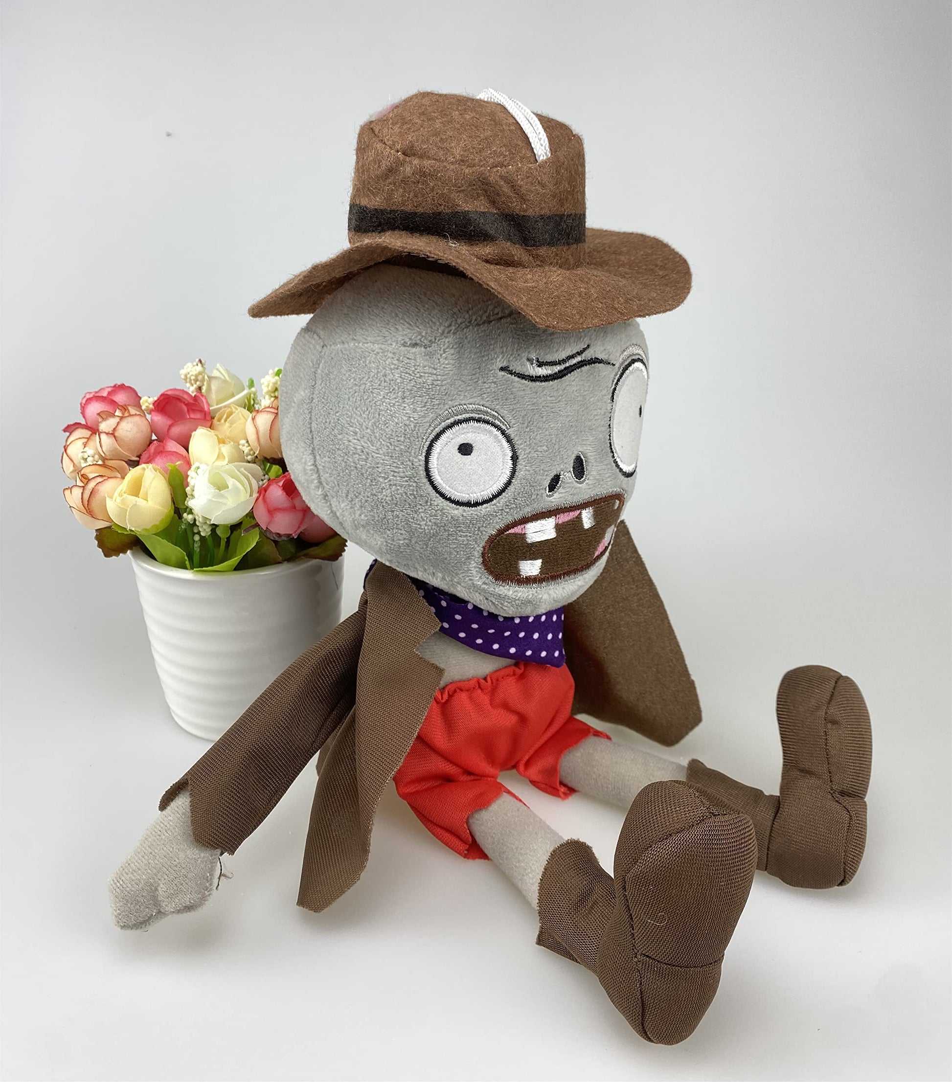 Suyudian 3 PCS PVZ Plush Toys - Plant & Zombies Guitar, Cowboy & Bandit Zombie Figures - Soft Stuffed Dolls - New