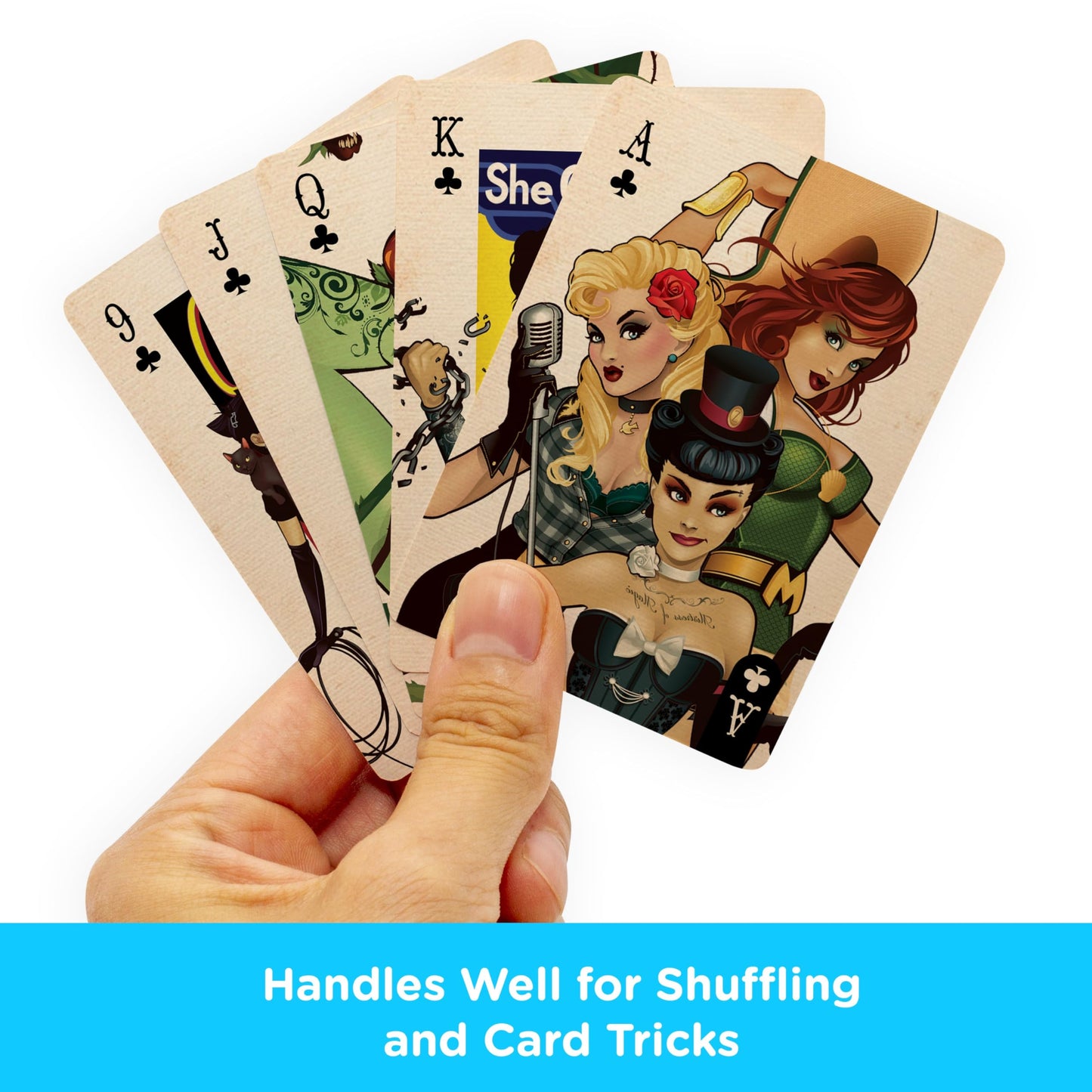 AQUARIUS DC Comics Bombshells Playing Cards - Bombshells Themed Deck of Cards for Your Favorite Card Games - Officially Licensed DC Comics Merchandise
