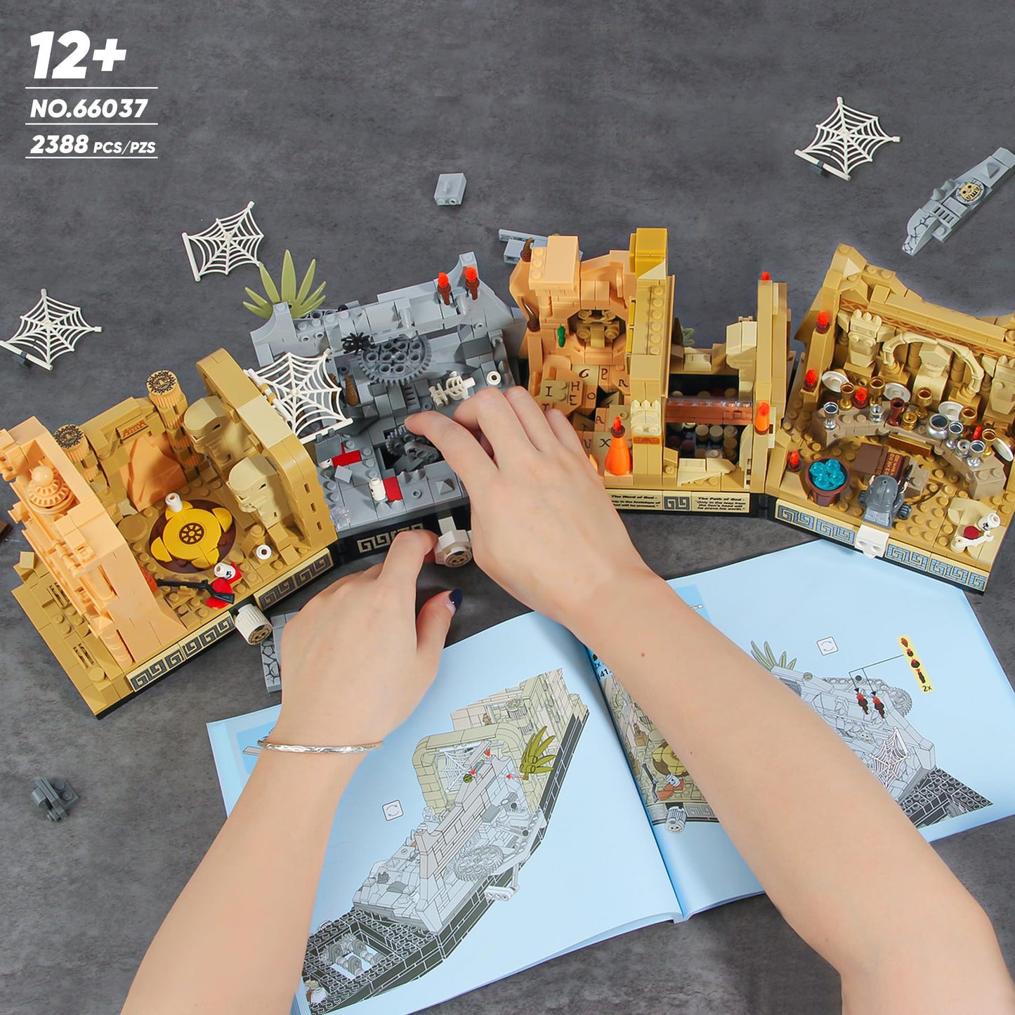 BuicraHub Temple Building Set Ideal for Adult, 5-in-1 Construction Toy Includes Gate, Three Levels and Holy Grail Scene Building Block, Birthday Gift
