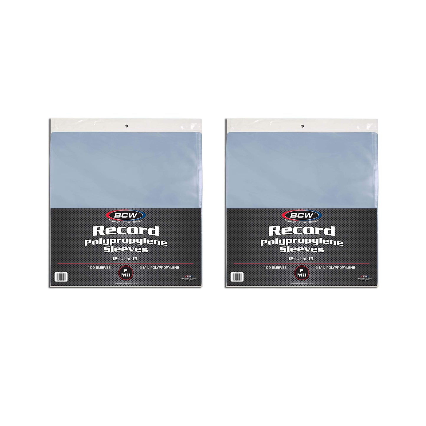 BCW 33 RPM Record Sleeves | Polypropylene Vinyl Record Outer Sleeves | 2 mil Thickness | Vinyl Record Album Protectors | (200 Pack)