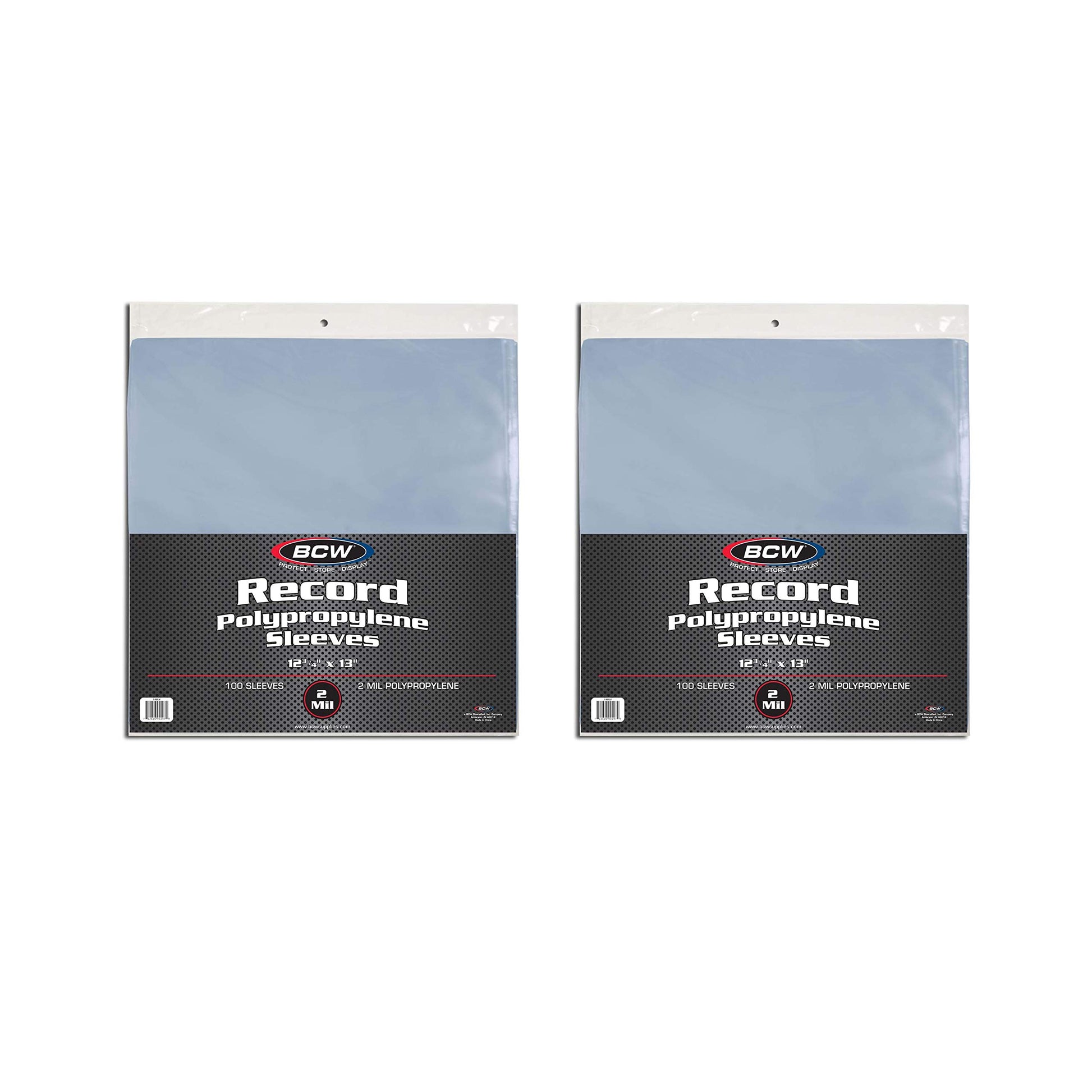 BCW 33 RPM Record Sleeves | Polypropylene Vinyl Record Outer Sleeves | 2 mil Thickness | Vinyl Record Album Protectors | (200 Pack)