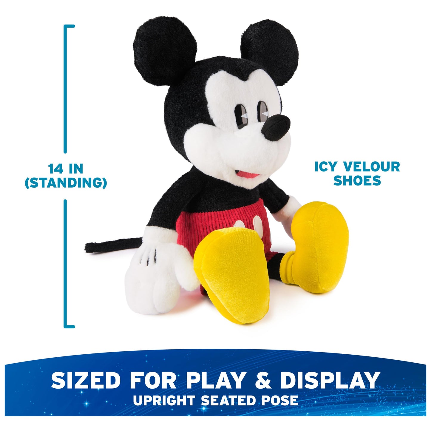 GUND Disney Official Mickey Mouse Classic Plush, Mickey and Friends, Deluxe Collector Stuffed Animal for Ages 1 and Up, Black/White, 14”