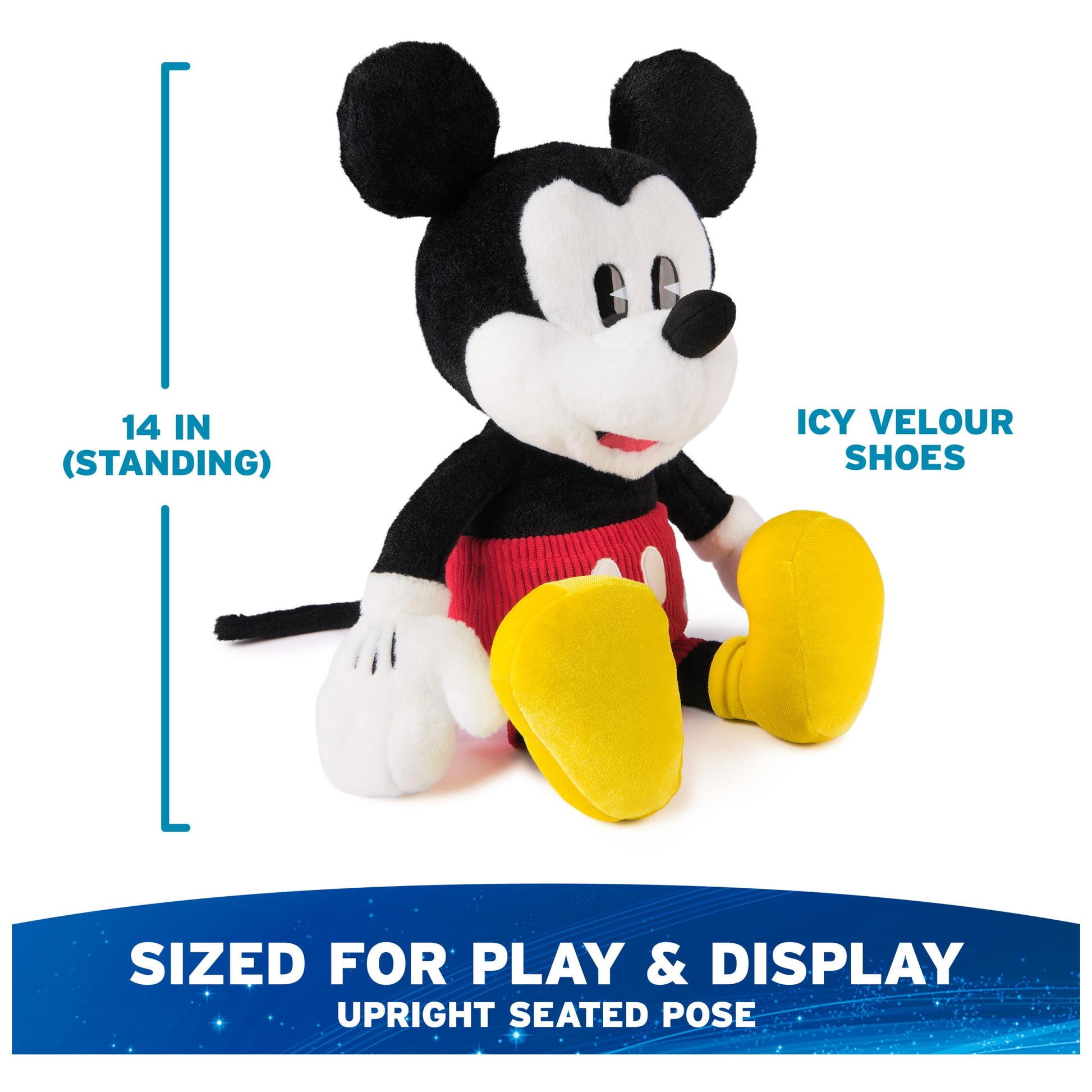 GUND Disney Official Mickey Mouse Classic Plush, Mickey and Friends, Deluxe Collector Stuffed Animal for Ages 1 and Up, Black/White, 14”