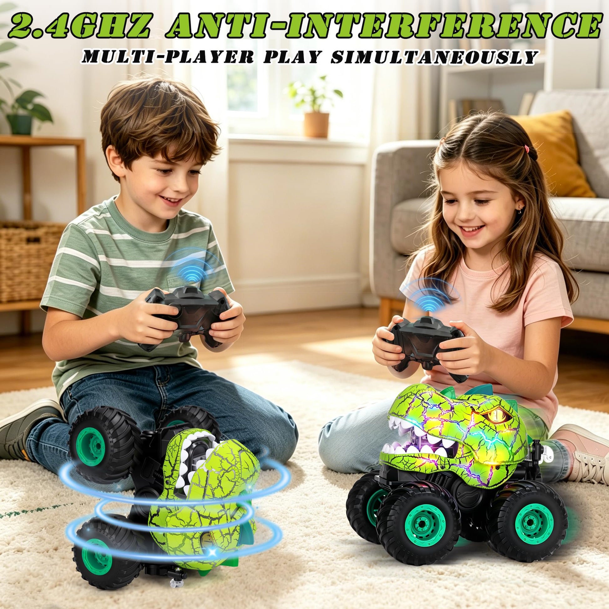 BlingCnsy Remote Control Monster Truck Toys, Dinosaur RC Car Monster Trucks
