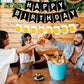 BIEUFBJI Beer Birthday Banner With Mug Pennant - Black and White Happy Birthday Decorations for Men and Women