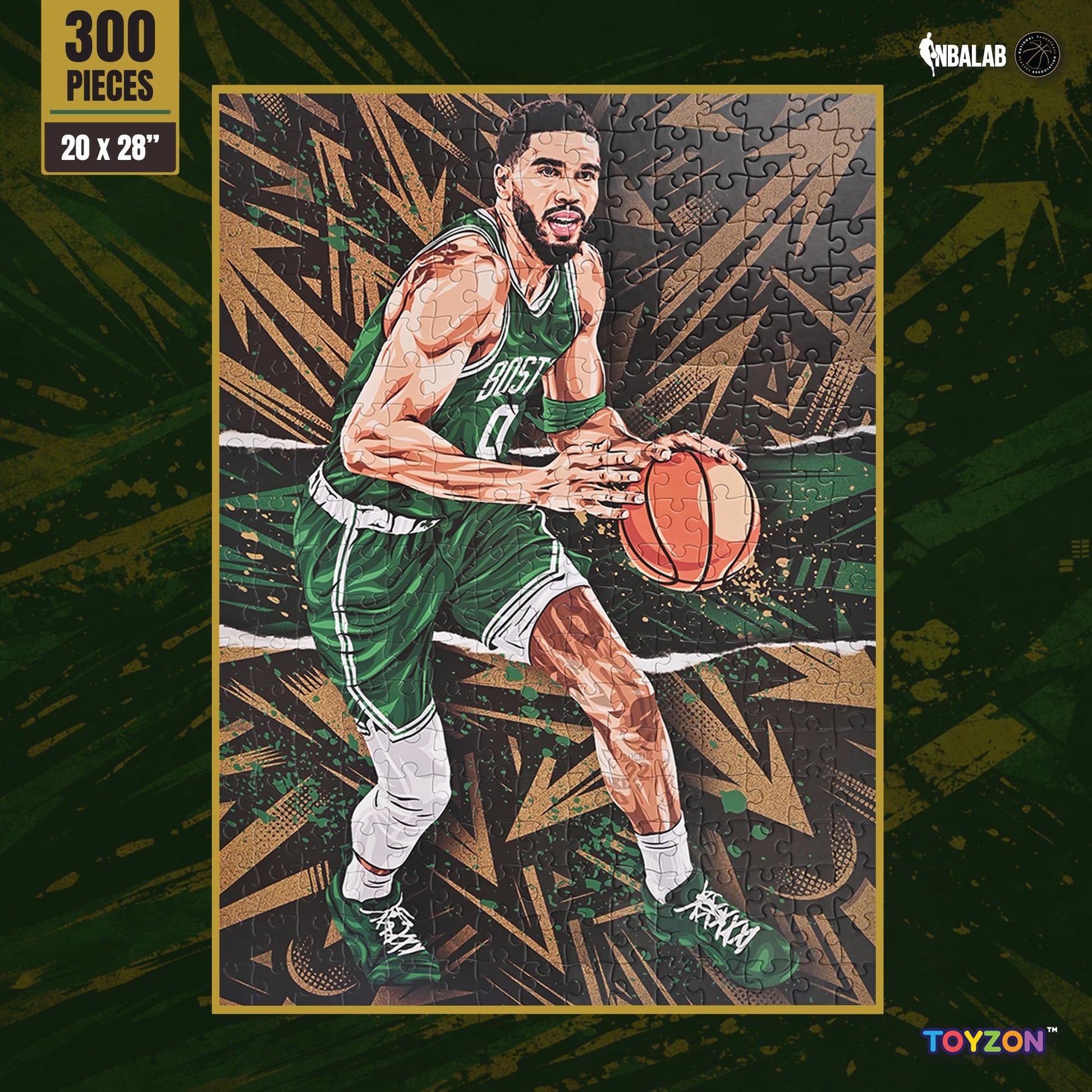 NBA Court Legends 300pc Jayson Tatum Jigsaw Puzzle for Kids & Adults, Premium Basketball Puzzle Game, Family Activity, Collector Gift for NBA Fans