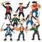 Liberty Imports 8 Piece Pirate Action Figures Playset in Assorted Poses and Weapons, Fun Pirate Men Party Favor for Kids (3.5 inch)