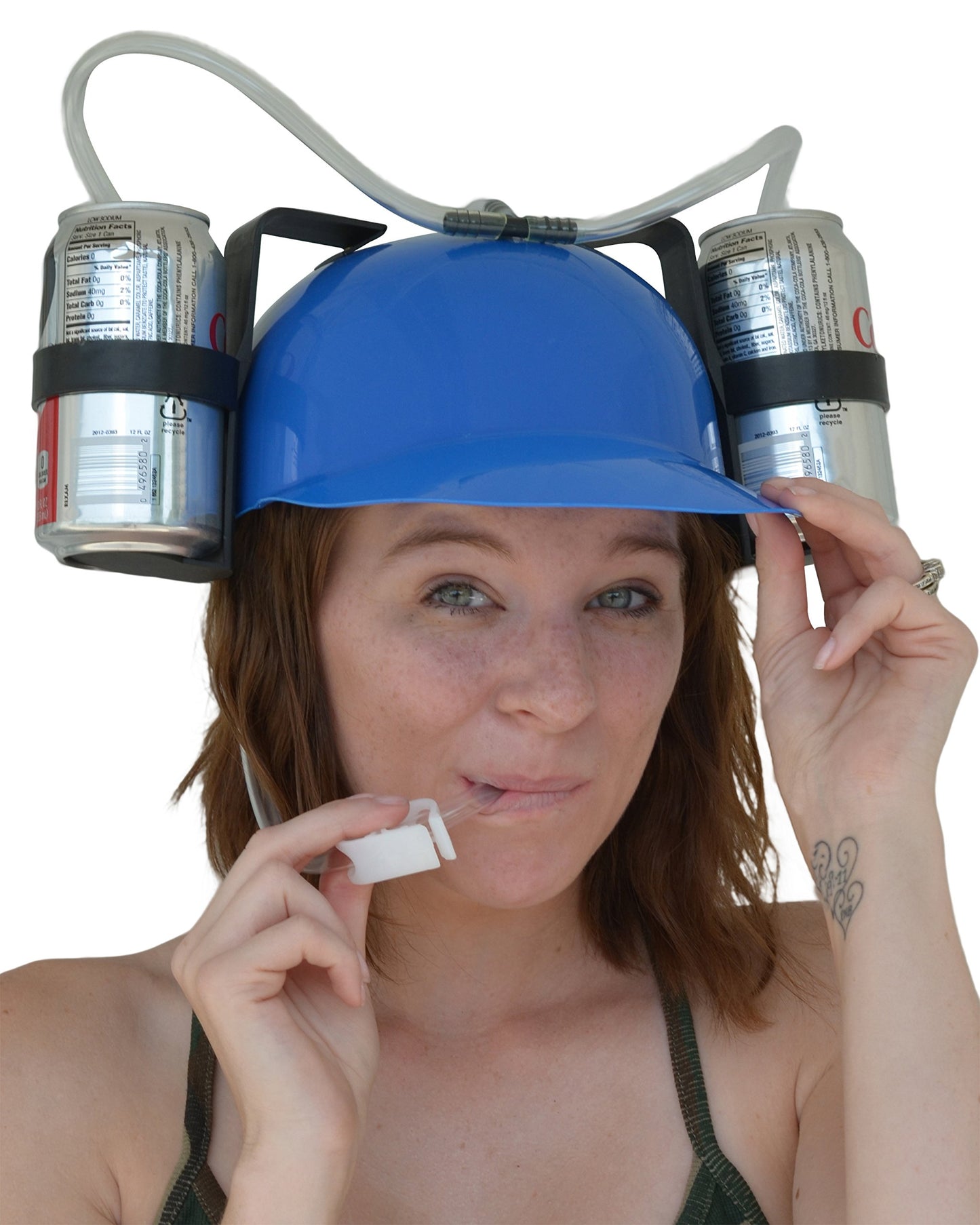 Fairly Odd Novelties Beer Soda Guzzler Helmet Drinking Party Hat, Blue
