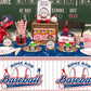 PTECDROTS 4 Pcs Baseball Tablecloths, Plastic Baseball Table Covers Rectangular Table Cloth for Baseball Themed Party Supplies Sports Event Birthday