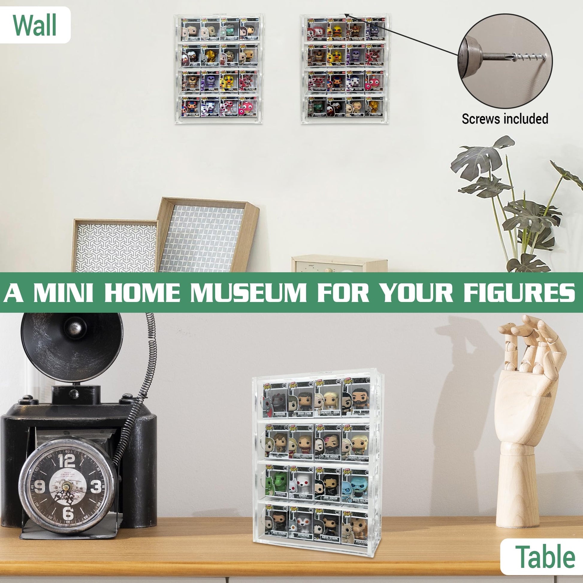 Acrylic Display Case Compatible with Funko Bitty Pop - Clear Tiered Stand for Mini Figures & Collectibles, Protective Display Box for Bittys &