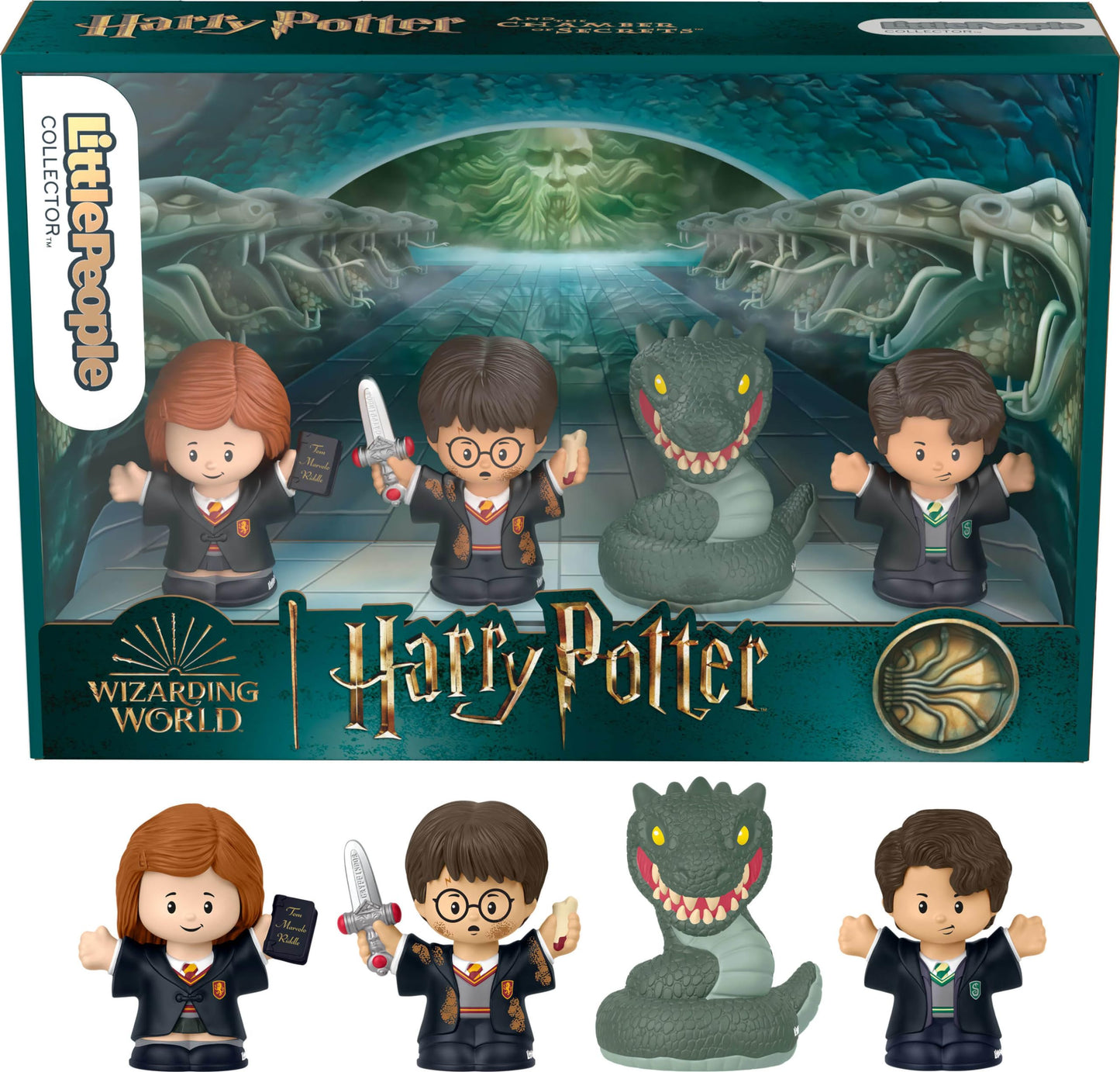 Little People Collector Harry Potter and the Chamber of Secrets Movie Special Edition Set for Adults & Fans, 4 Figures in Display Package