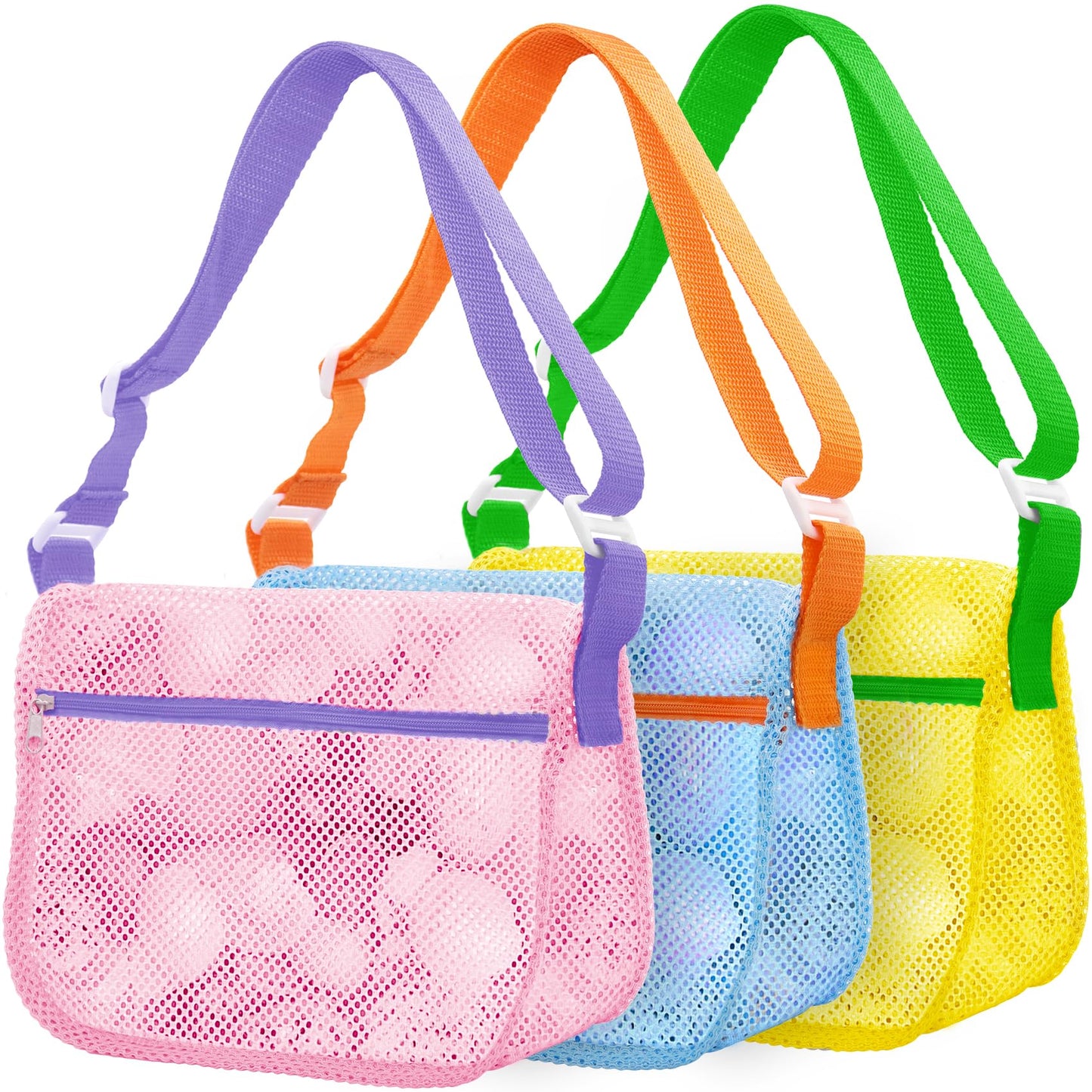UMUACCAN 3Pcs Seashell Collecting Bags with Adjustable Shoulder Straps,New