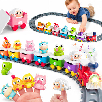 iPlay, iLearn Farm Train Toy Set for Toddlers 1-3, Kids Steam Musical Train